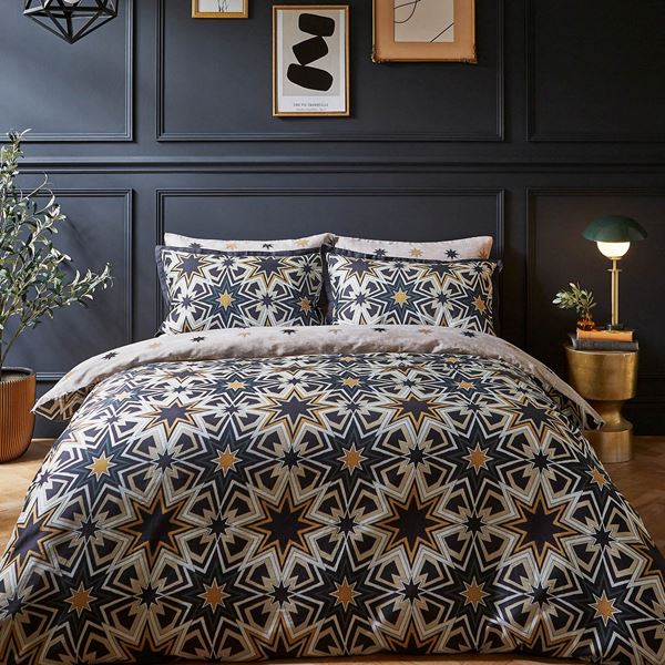 Riad Stars Bedding - Black Gold